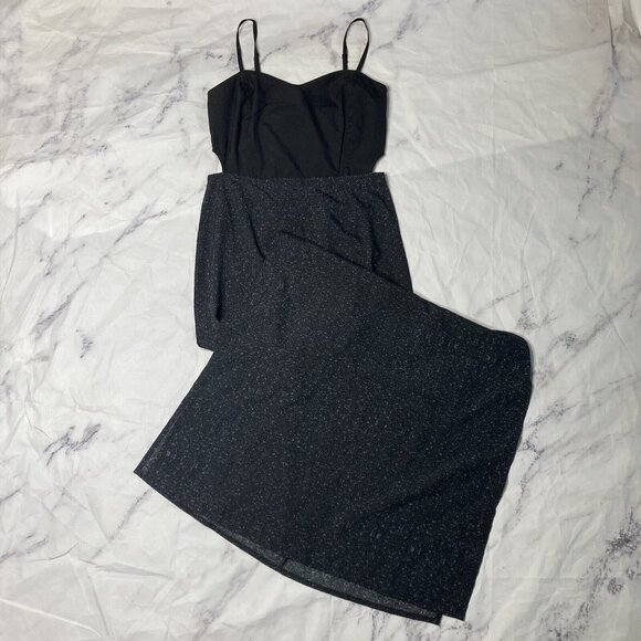 Hurley Black Color Block Maxi Dress Womens Size XS Cutouts Sleeveless Summer F6 - Picture 1 of 5